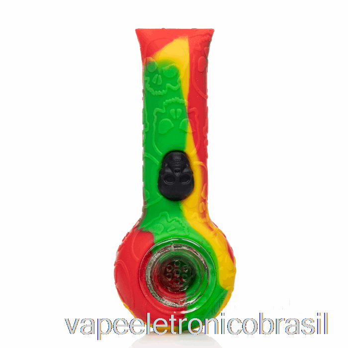 Vape Eletronico Stratus Silicone Crânio Mão Tubo Rasta (verde/vermelho/amarelo)